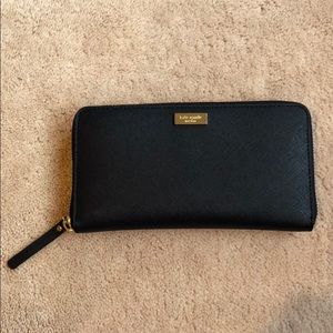Kate Spade Navy Blue Zip Around Continental Wallet